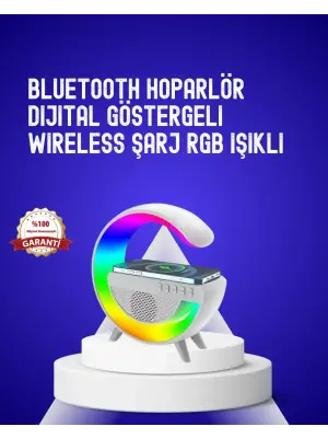 13 Renk Seçenekli Kablosuz Şarj Cihazlı Led Lamba