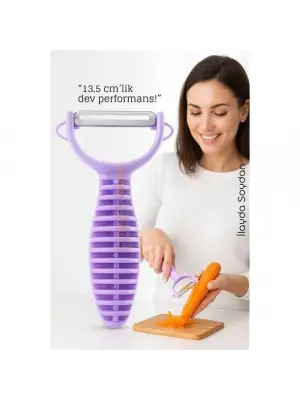 13,5 cm Ergonomik Sebze Soyacağı – Renkli Tasarım, Paslanmaz Bıçaklı, Konforlu Kullanım