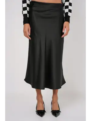 15806 Saten Etek - Siyah