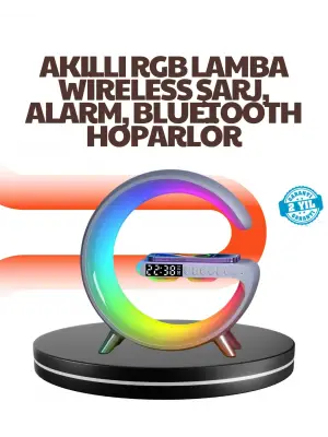 15w Hızlı Kablosuz Şarj Destekli Çok Fonksiyonlu Akıllı Masa Lambası