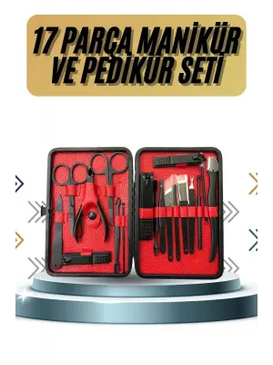 17 Parça Manikür Pedikür Seti El Ayak Bakım Seti Tırnak Makası Törpü