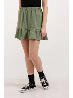 1884 Örme Mini Etek - Çağla