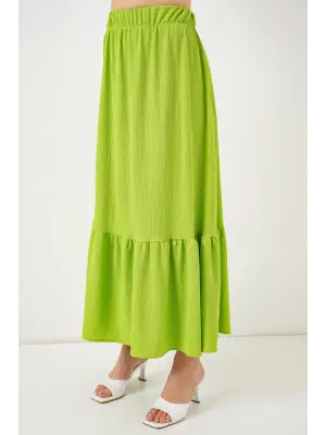 1886 Uzun Örme Etek - E.Yeşil