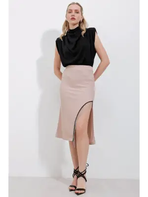 1890 Zincir Detaylı Etek - Bisküvi