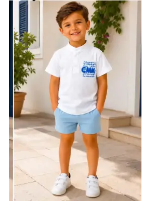 2/10 Yaş Keten Tişört Denim Şort Çocuk Takımı