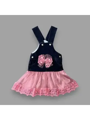 Göz Alıcı Tül Etek Salopet Kız Çocuk Elbisesi