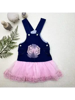 Trend Tül Etek Salopet Kız Çocuk Elbisesi