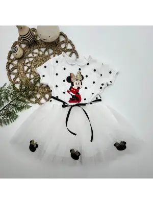 Modern Mickey Baskılı Kız Bebek Tütü Elbisesi