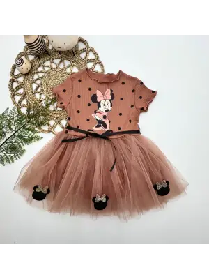 Göz Alıcı Mickey Baskılı Kız Bebek Tütü Elbisesi