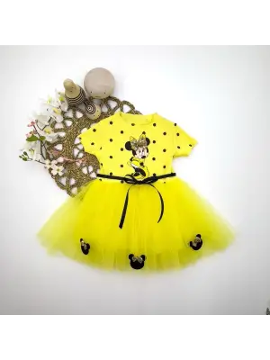 Modern Mickey Baskılı Tütü Elbisesi