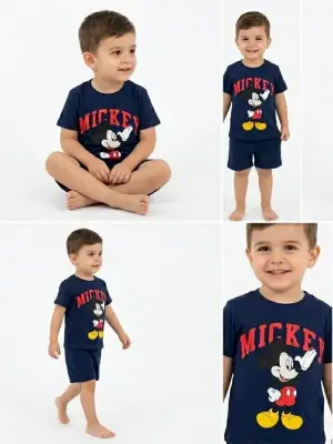 2/5 Yaş Mickey Baskılı Çocuk Takımı