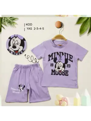 2/5 Yaş Minnie Mouse Baskılı Çocuk Takımı