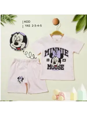 2/5 Yaş Minnie Mouse Baskılı Çocuk Takımı