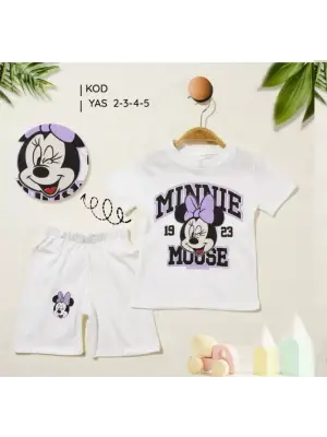 2/5 Yaş Minnie Mouse Baskılı Çocuk Takımı