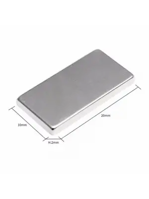 2 Adet 20x10x2 Mm Neodyum Mıknatıs Köşeli Magnet N35 Nikel Kaplama Güçlü Kaliteli Dayanıklı