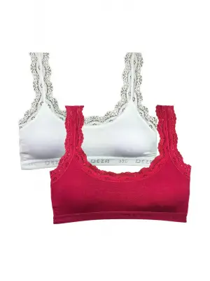 Omarı Bambu Kadın Büstiyer Dantel Nakış İşlemeli Set