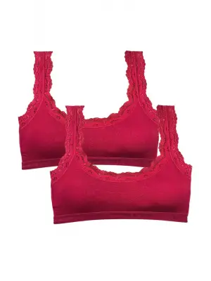 Omarı Dantel Nakışlı Bambu Kadın Büstiyer