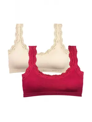 Omarı Etkileyici Dantel Nakışlı Bambu Kadın Büstiyer Seti