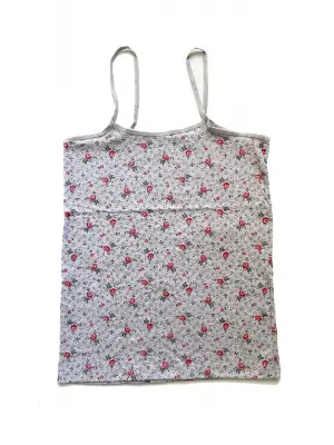 2 Adet Kadın Askılı Desenli Atlet Dantelli Kadın Giyim