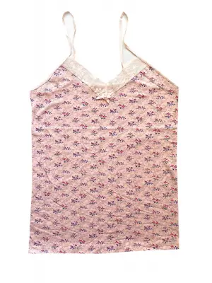 2 Adet Kadın Askılı Desenli Atlet Dantelli Empirme Pamuklu Penye D9-10