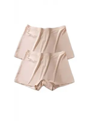 Kadın Dikişsiz Görünmez İz Yapmaz Mini Şort Boxer Ten