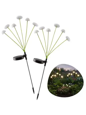 2 Adet Plastik Mantar Solar Bahçe Lambası – Güneş Enerjili LED Dış Mekan Aydınlatma, Otomatik Sensörlü Dekoratif Bahçe Işığı