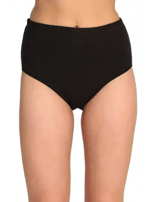 2 Adet Tutku Kadın Yüksek Bel   Kalın Lastik Külot Siyah