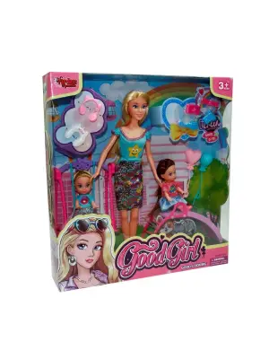 Omarı 29 cm Boyunda 2 Çocuklu Parkta Bebek Oyuncak