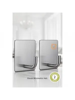 2li Banyo ve Mutfak Askı Seti - SUS304 Lazer Kesim Çelik  Ultra Güçlü Yapışkanlı Askı
