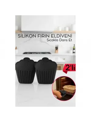 2 li Isıya Dayanıklı Silikon Fırın Eldiveni – Profesyonel Mutfak Koruması