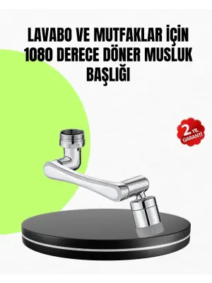 2 Modlu 1080° Dönebilen Musluk Başlığı Esnek 3 Eklemli Hareketli Tasarım