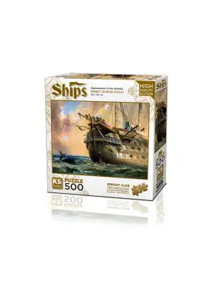 20050 HMS Agamemnon in Atlantic 500 Parça Puzzle -KS Puzzle