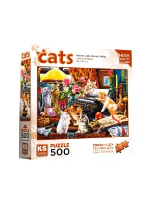 20052 Kittens in the Writer’s Office 500 Parça Puzzle