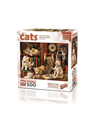 20090 PUZZLE 500 CATS İN THE LİBRARY