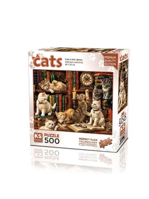 20090 PUZZLE 500 CATS İN THE LİBRARY