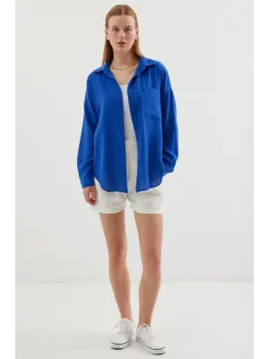 Modern Oversize Keten Gömlek