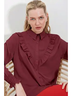 Gösterişli Fırfırlı Kol Gömlek