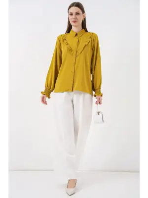 Göz Alıcı Fırfırlı Uzun Kol Gömlek