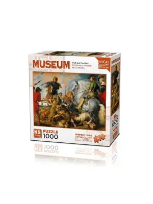 20666 Wolf And Fox Hunt 1000 Parça Puzzle -KS Puzzle