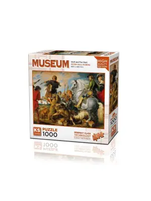 20666 Wolf And Fox Hunt 1000 Parça Puzzle -KS Puzzle