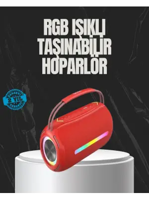 20w Güçlü Ses Çift Sürücülü Rgb Led Işıklı Bluetooth 5.3 Hoparlör