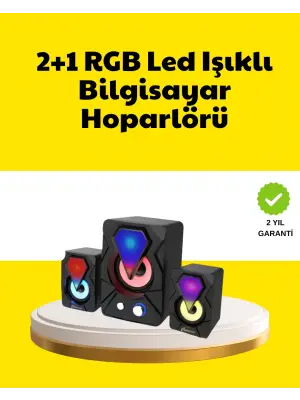 2.1 Usb Bağlantılı Oyun Hoparlörü Renkli Led Işıklı