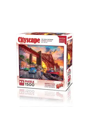 22039 PUZZLE 1500 FORTH BRİDGE AT SUNSET LİFE UNDER THE BRİDGE