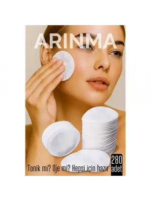 280li  Kozmetik Disk Pamuk Premium Makyaj Temizleme Pamuğu  Tonik ve Oje İçin Çift Taraflı Diskler