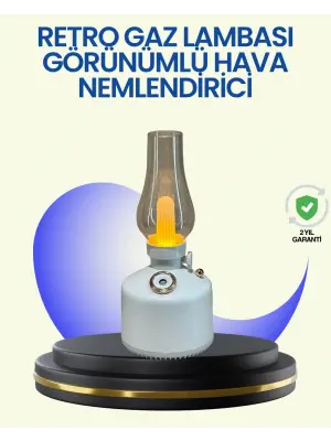 280 Ml Tanklı Retro Gaz Lambası Difüzör Usb Şarjlı Hava Nemlendirici