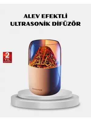 280ml Alev Işıklı Ultrasonik Hava Nemlendirici Sessiz Ve Usb Şarjlı