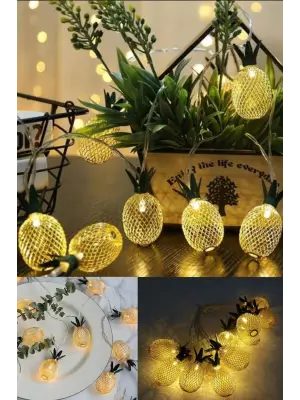 2m 10 Led 2 Kademeli Ananas Led Işık Pilli