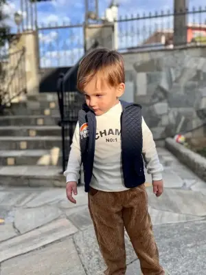 Modern Kapitone Kapşonlu Sweatshirt Çocuk Takımı