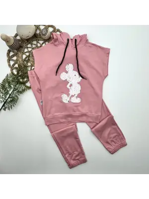 Modern Kapşonlu Mickey Desenli Çocuk Takımı