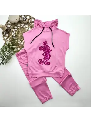 Çarpıcı Kapşonlu Mickey Desenli Çocuk Takımı